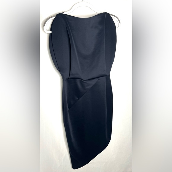 Label Lab Navy Asymmetrical Back Zipper Cocktail Evening Dress Size 8 - Picture 5 of 5